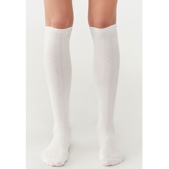 Cable Knitted Pattern Over The Knee Socks - Picture 2 of 4